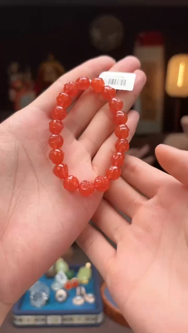 【闪购商品】南红玛瑙F245南红弥勒佛珠串HR1639未镶嵌-
