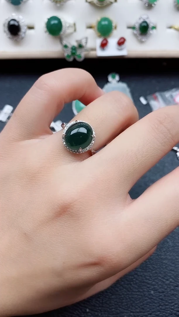 【闪购商品】翡翠戒指银S925镶嵌11111