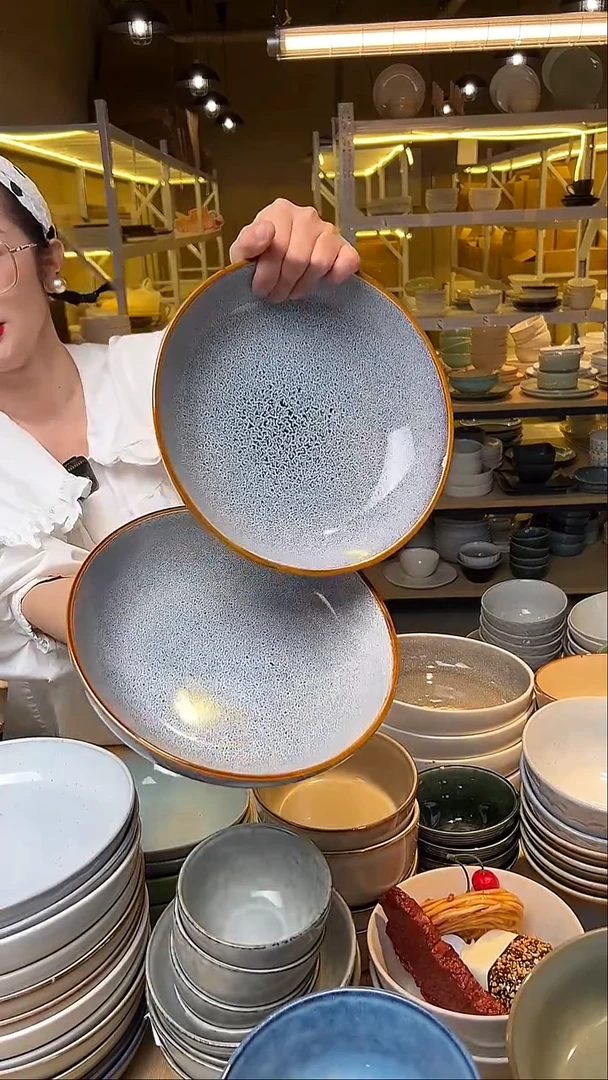 瓷82外贸尾货窑变釉下彩默认微瑕