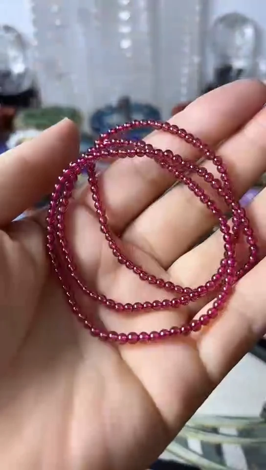 【闪购商品】石榴石手链未镶嵌矿坑