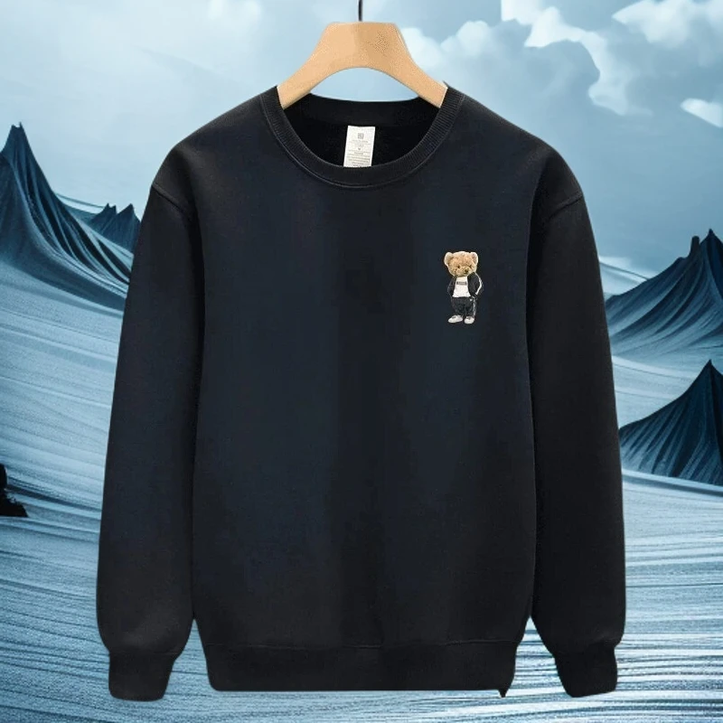 仓石一树潮牌时尚潮牌男士秋冬加绒卫衣爆款长袖T恤印花宽松美式