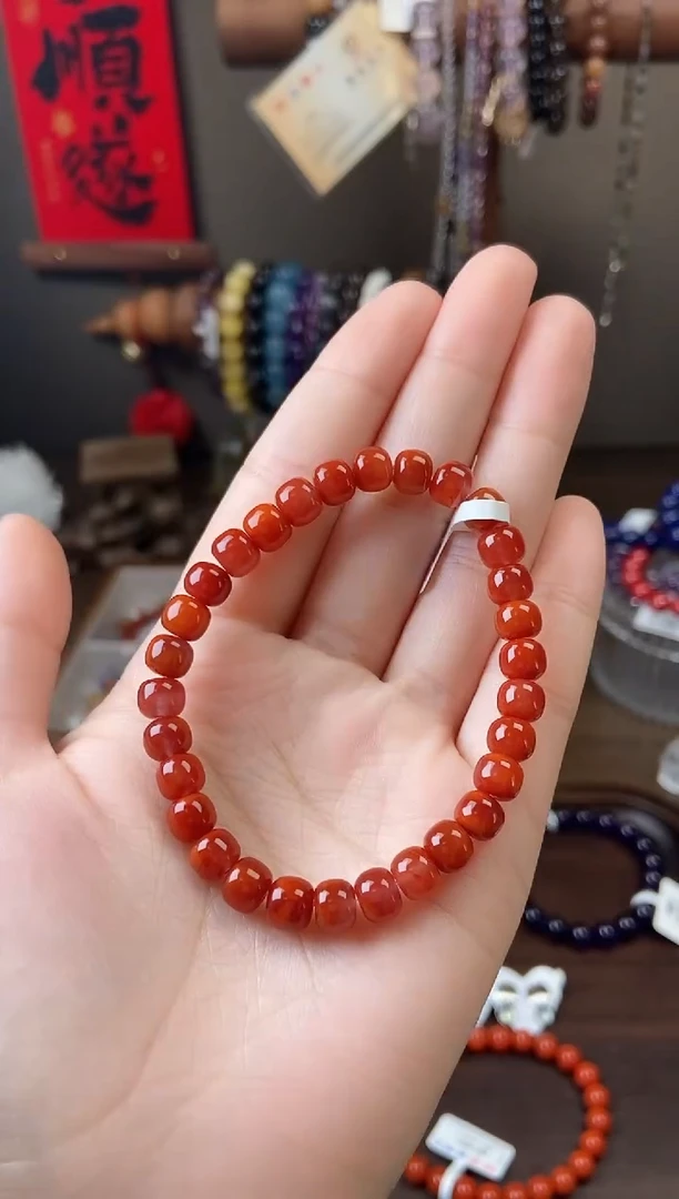 手链未镶嵌南红玛瑙7mm南红 火焰纹