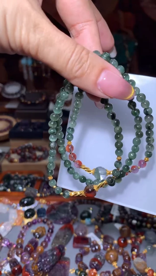未镶嵌珠宝半成品水晶绿发万能链