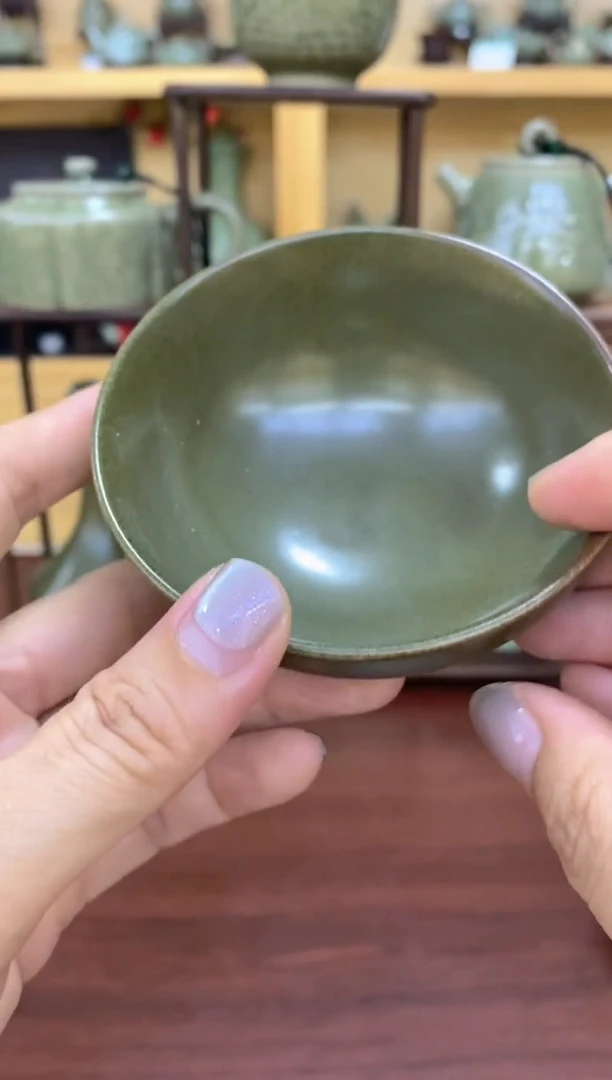 瓷片微瑕处理 091508 茶叶末釉茶碗 一个