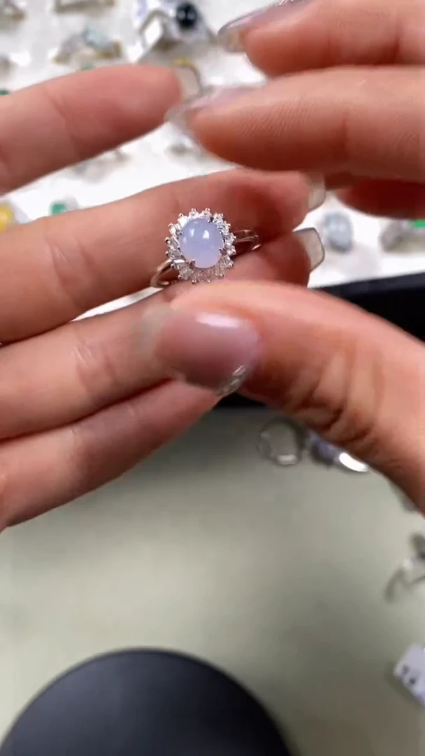 【闪购商品】翡翠戒指银S925镶嵌9984