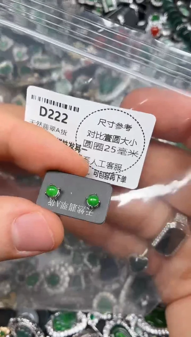 颈饰未镶嵌翡翠D222耳钉