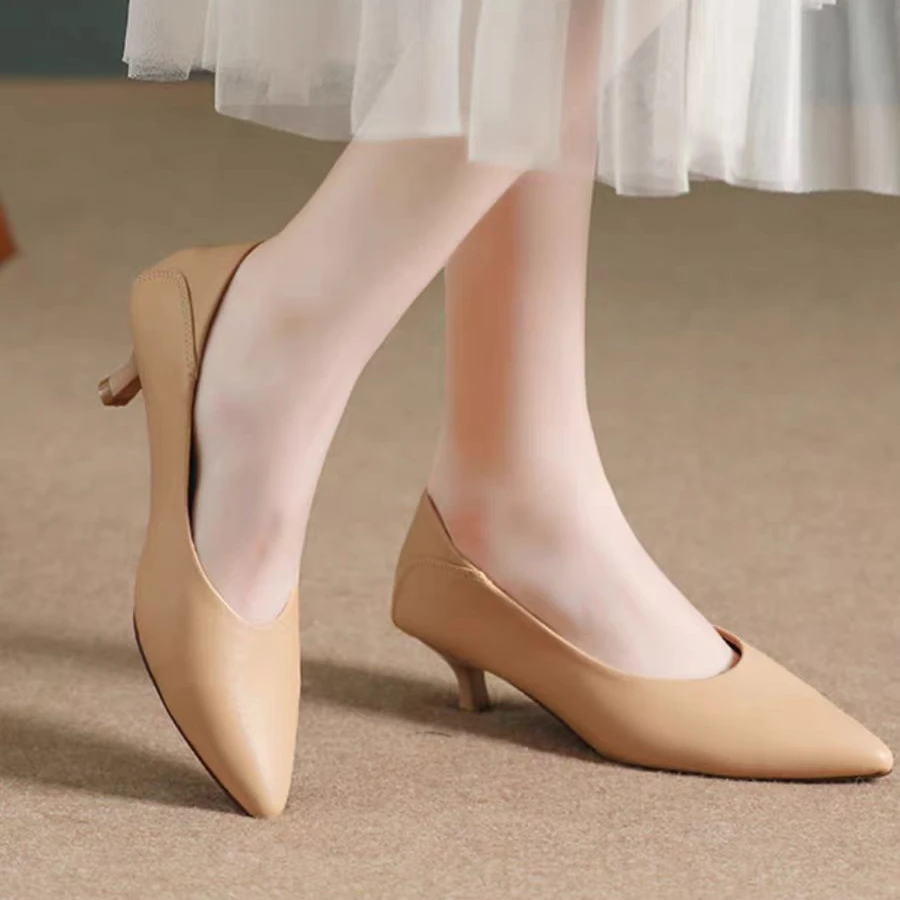 M611-6 新款百搭气质细跟浅口单鞋（后跟微瑕疵，完美主义者慎拍）