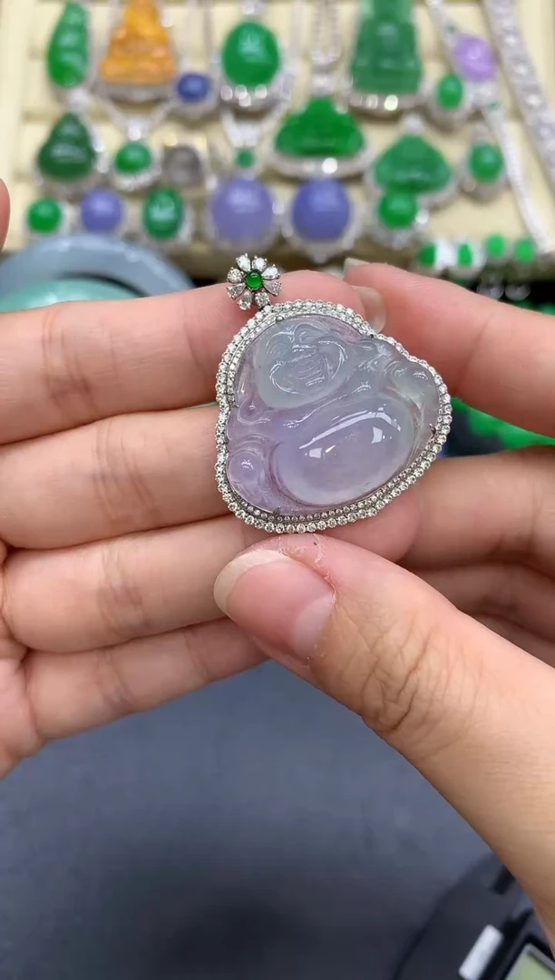 颈饰18K金镶嵌翡翠226-中国好珍宝