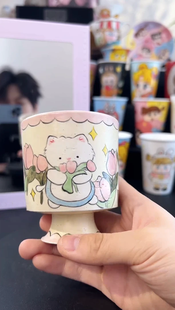 【闪购商品】摆件纯手工手绘陶瓷小杯杯