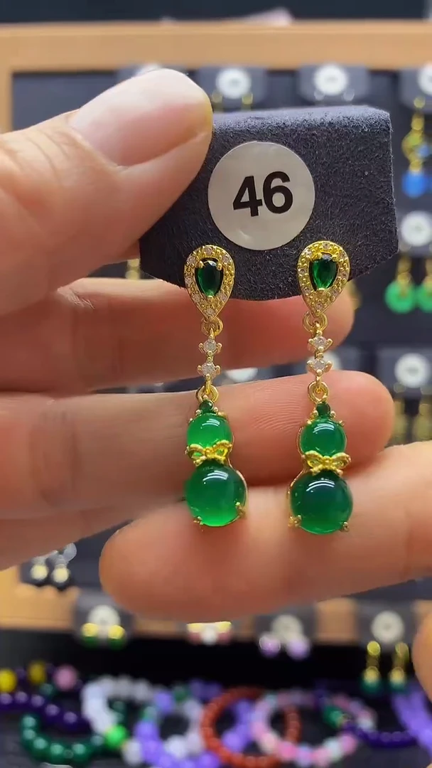 【闪购商品】玛瑙/玉髓耳坠未镶嵌耳饰