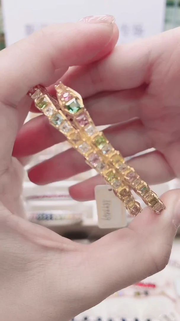 银S925镶嵌手镯碧玺334ZB1128产品一个（多样性）