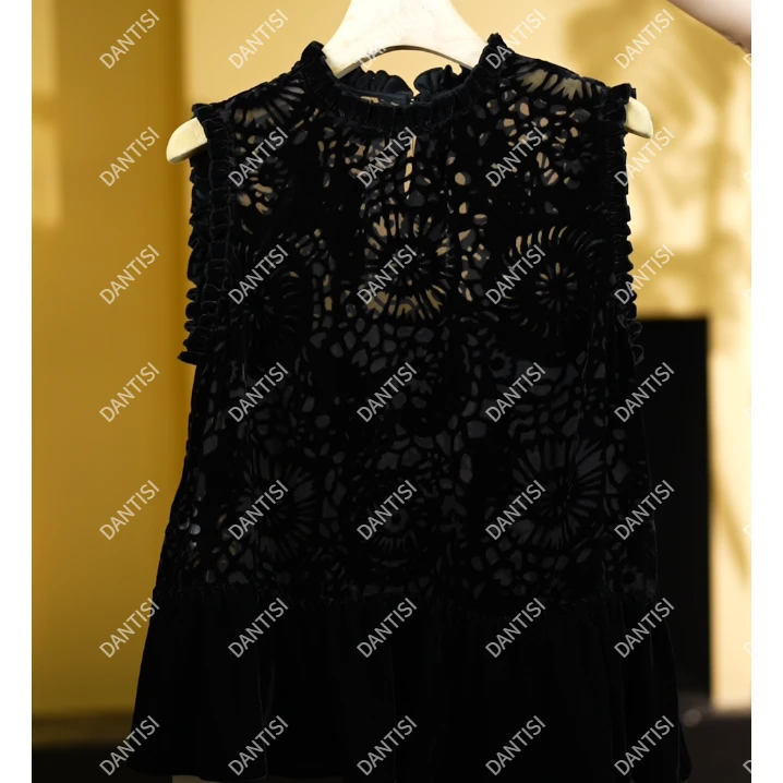 墨离《非遗美学》1710法式复古风立领气质上衣