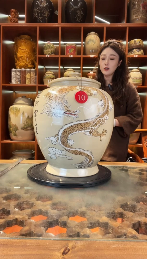 罐李正龙作品大号白泥缸@10