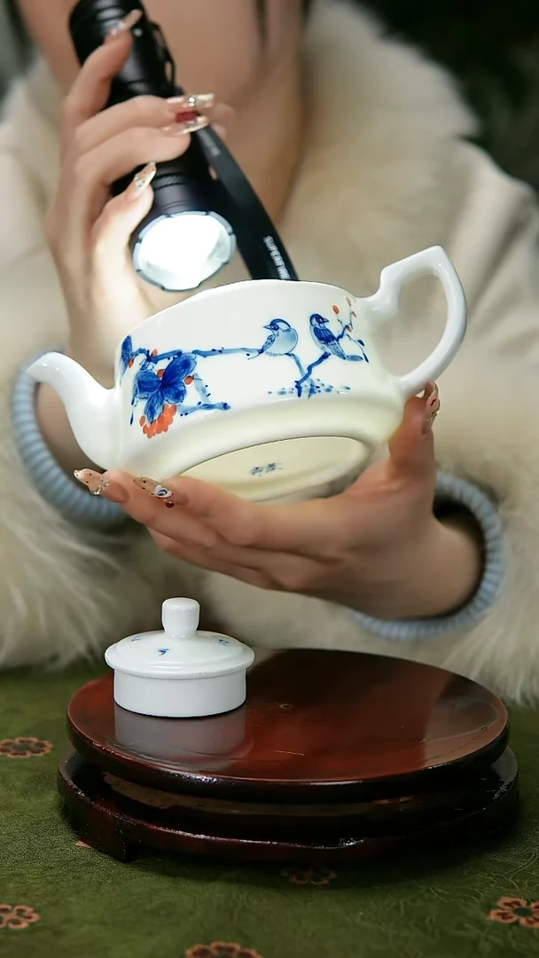 【闪购商品】014陶瓷供应链青花花鸟画片茶壶