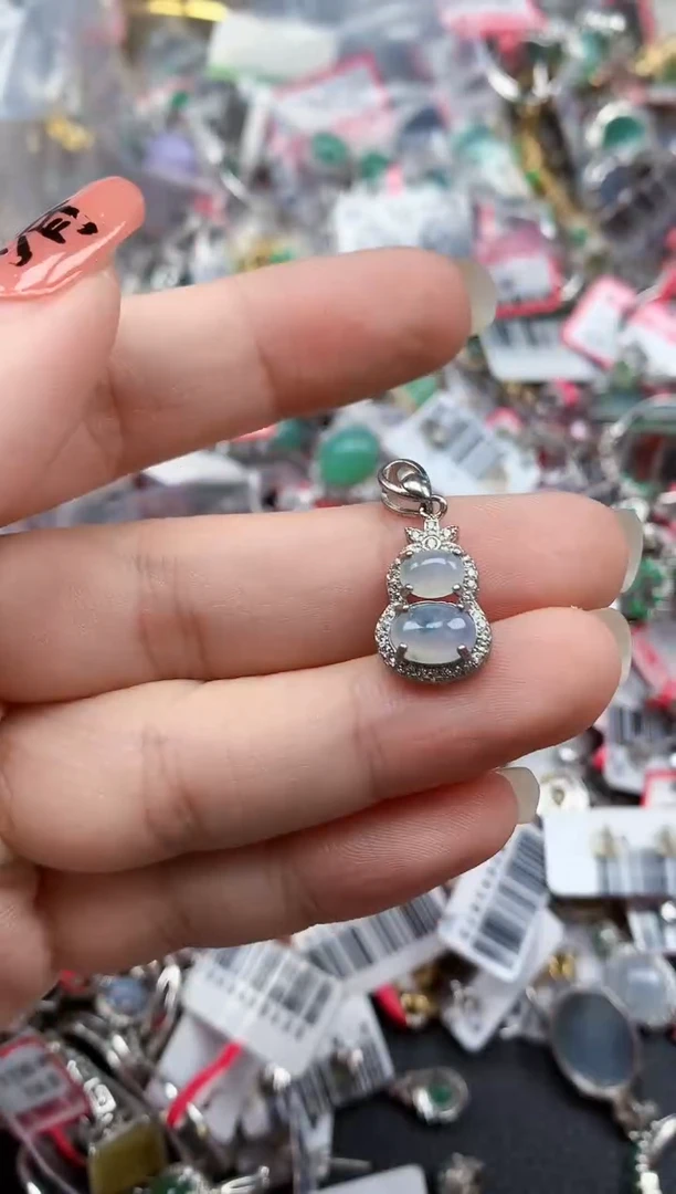 银S925镶嵌戒指翡翠天然A货缅甸翡翠