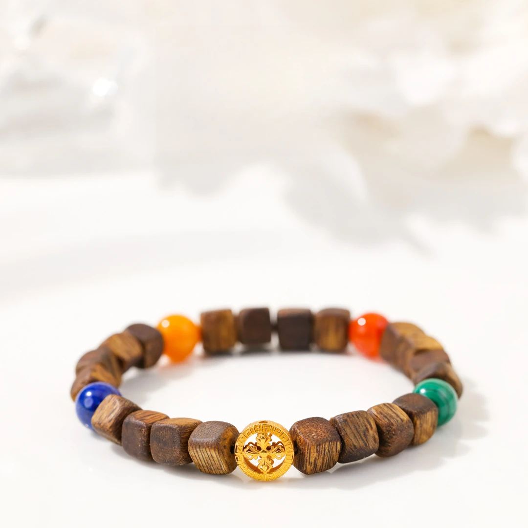 【知画】沉香18K高油沉水方块随形手串my