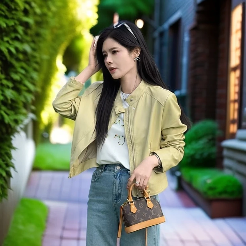 宿慕SUMU女款皮衣外套短款洋气2025新款秋装韩版女装外套M000AV