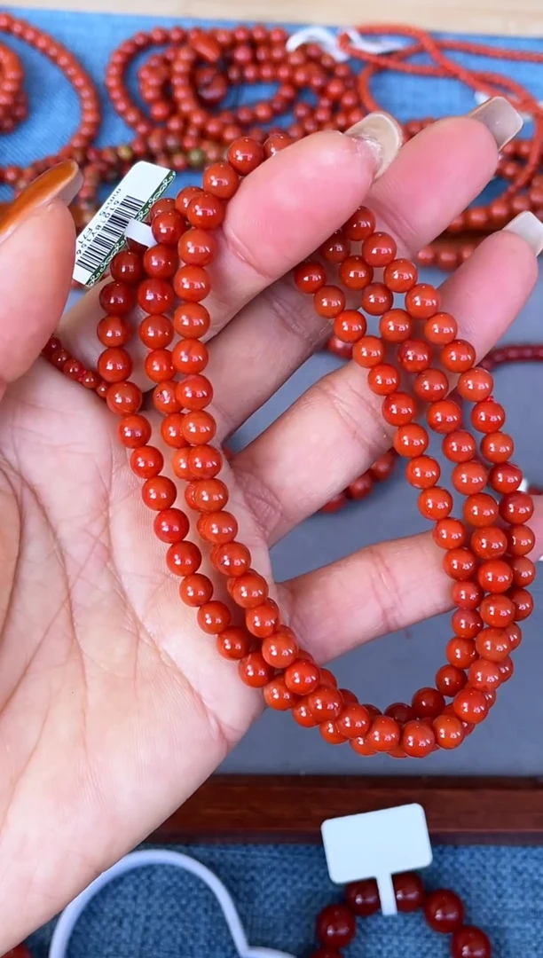 未镶嵌手串南红玛瑙N36凉山瓦西料柿子锦多圈