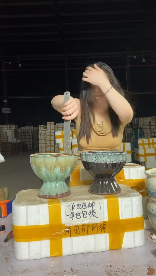 宜兴紫砂粗陶花盆18/16