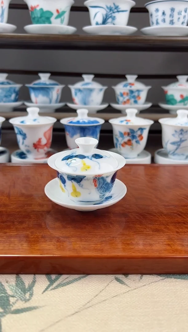 微瑕公鸡80ml三才盖碗