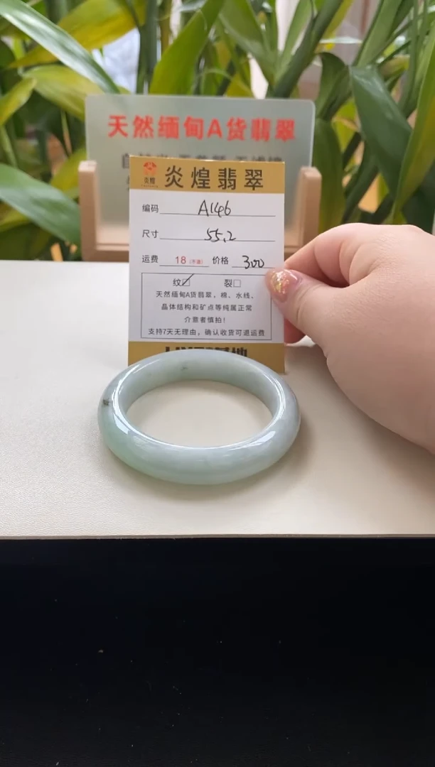 未镶嵌手镯翡翠55.4圈口编码a146
