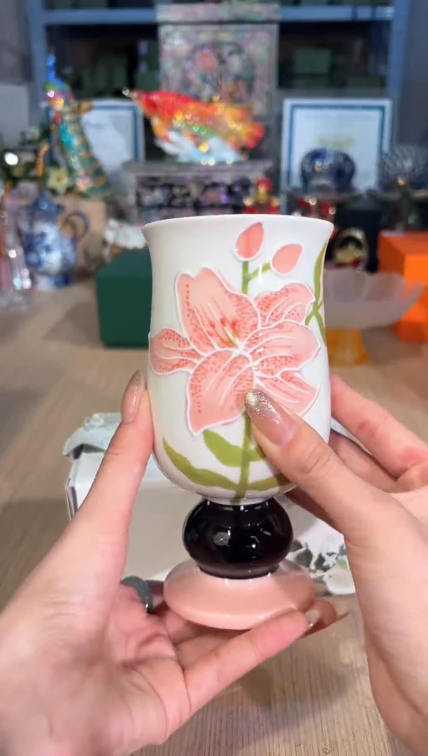 【闪购商品】杯15百合花高脚杯（白）
