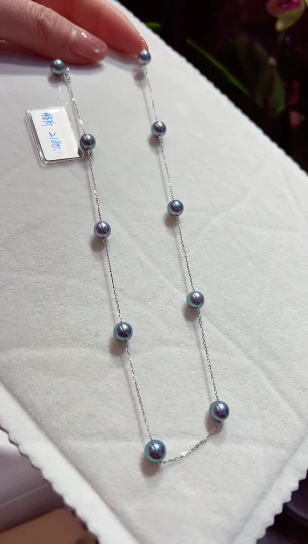 【闪购商品】海水珍珠项链18K金镶嵌珍珠项链