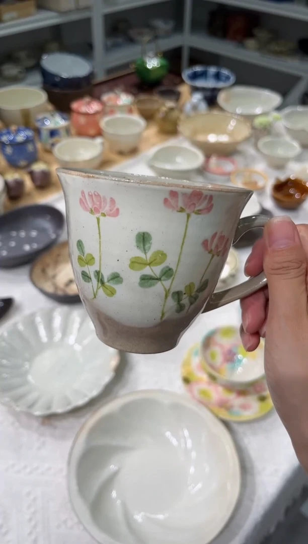 瓷片小荷涟漪马克杯