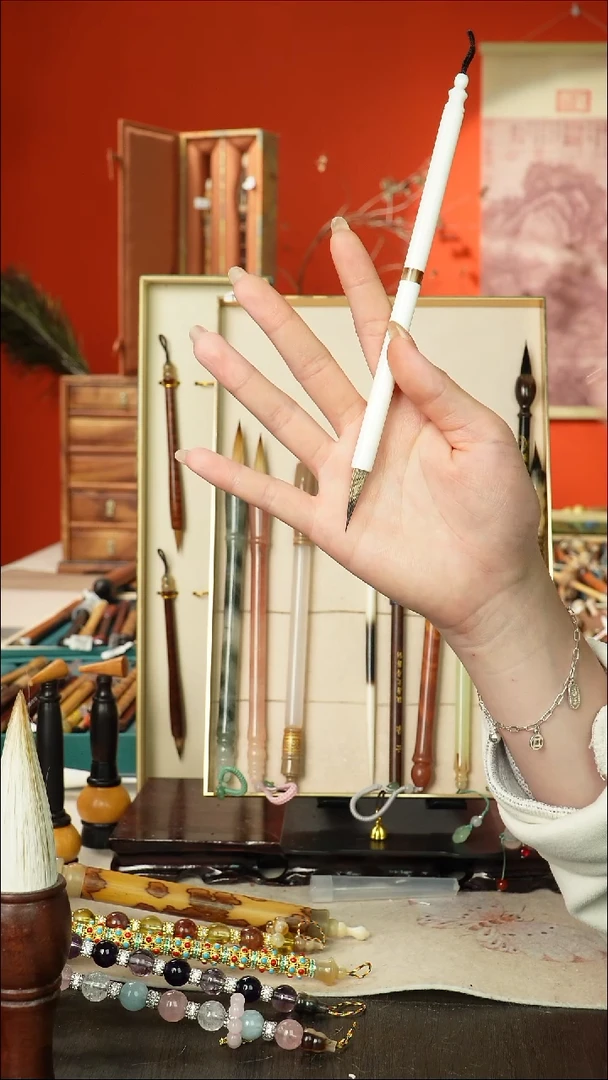 328号闪孤品高货毛笔链接 清水试笔 蘸墨不退