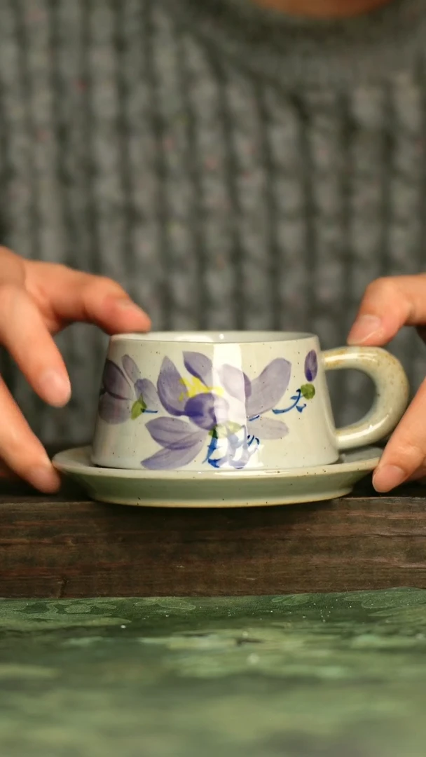 陶瓷青诗集手工手绘瓷器