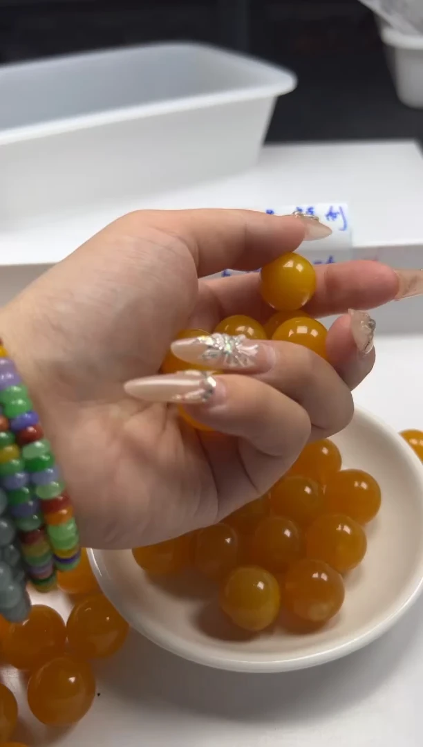 未镶嵌颈饰蜜蜡w2390鸡油黄蜜蜡18mm*2