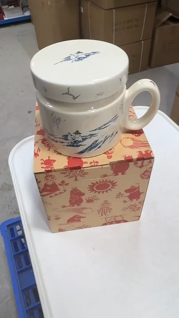 瓷片姆明飞鸟盖杯（含茶滤）