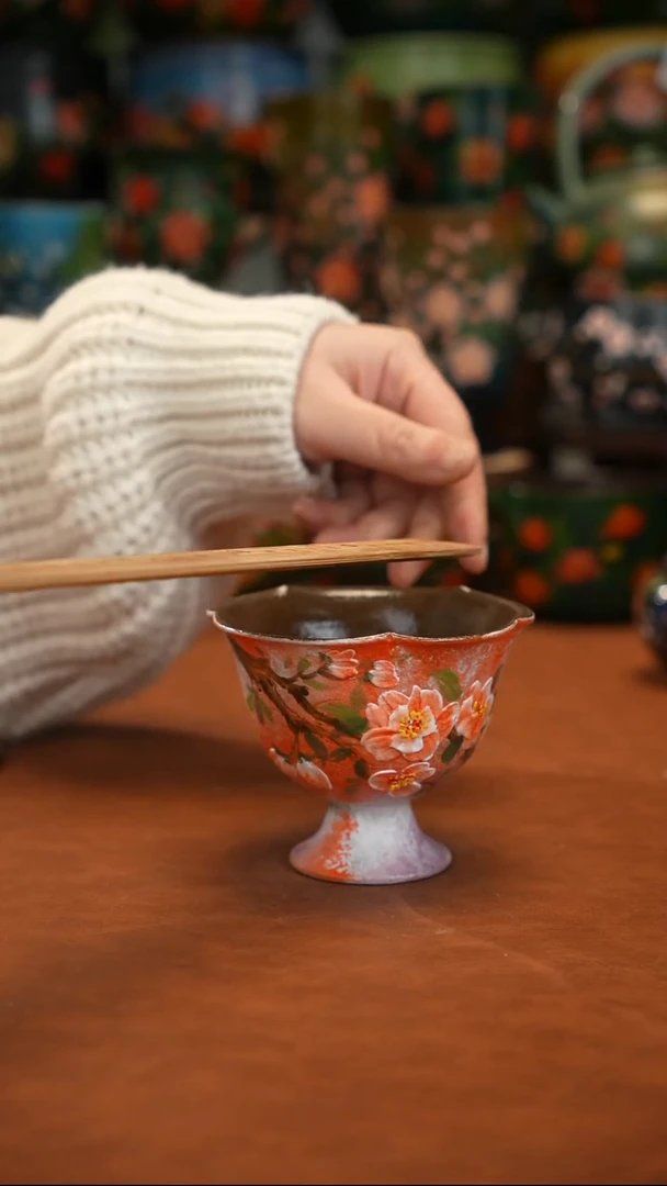 紫砂油画手绘釉下彩