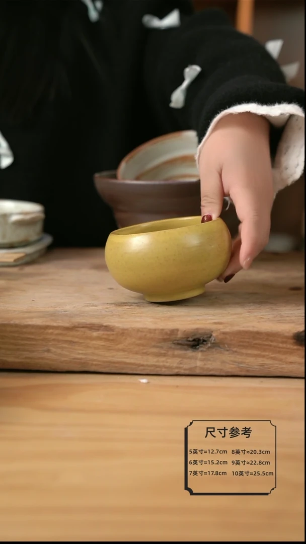 【闪购商品】O064新品黄色的小圆米饭碗