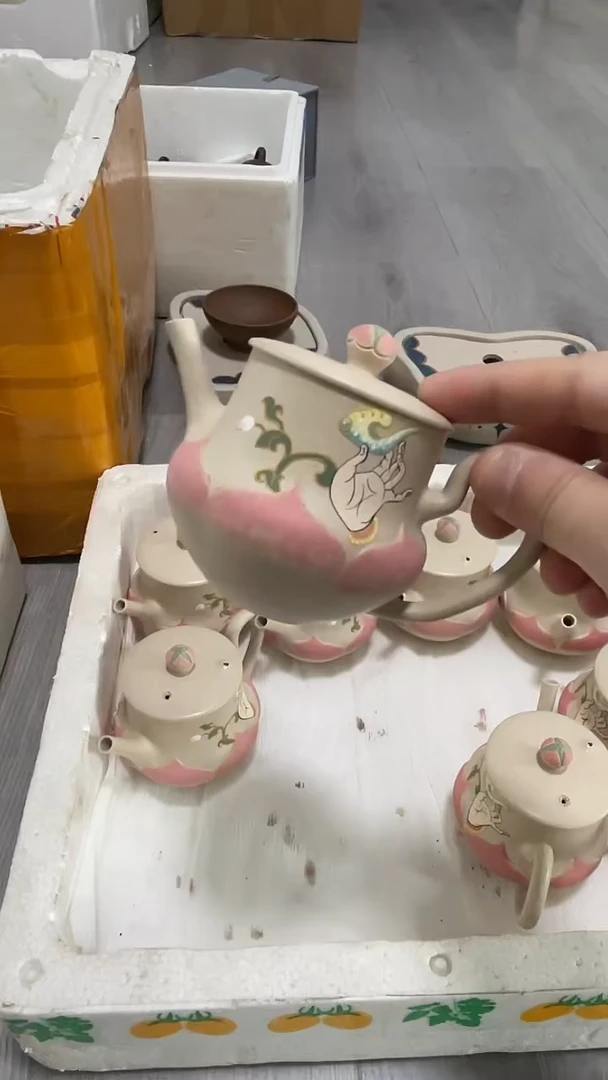 茶壶紫砂白泥佛手拈花佛莲壶