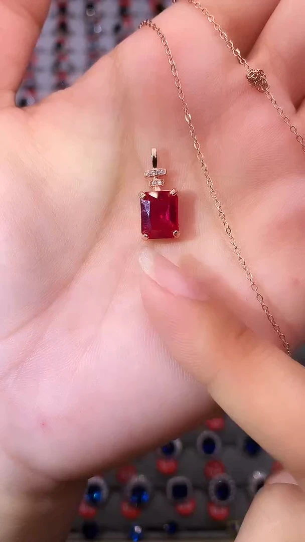 【闪购商品】红宝石吊坠(赠链)银S925镶嵌11111111