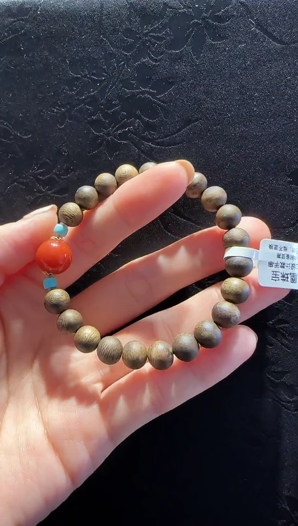 手串沉香18K金镶嵌手串