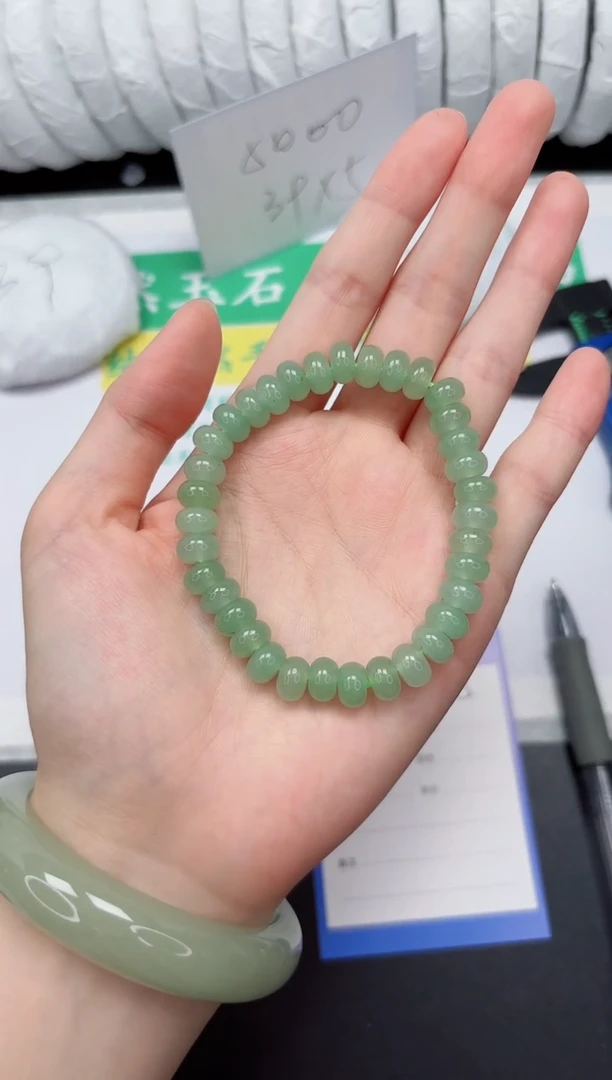 未镶嵌手镯石英质玉算盘珠东陵绿手链主播同款一串