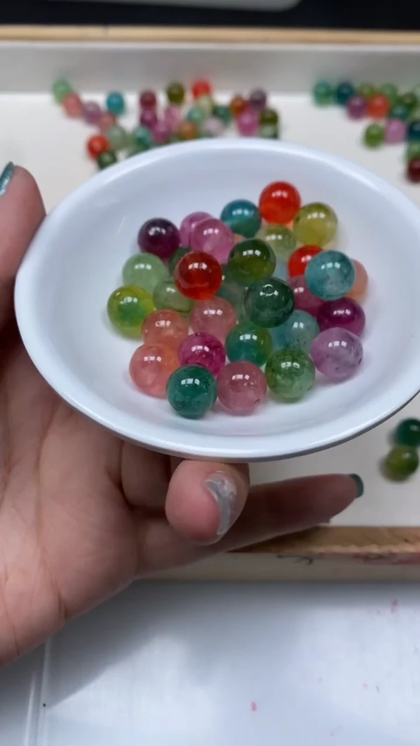 未镶嵌散珠碧玺M495 七彩碧玺10mm10个6.8元