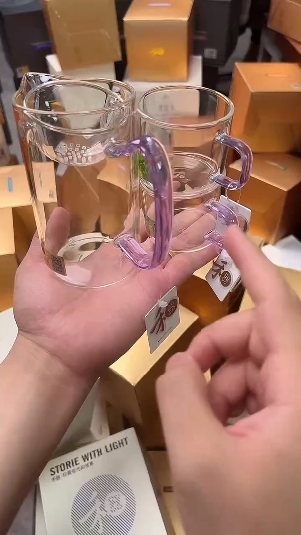 @@禾器晶彩沁润浅紫色+清禾杯浅紫色2只