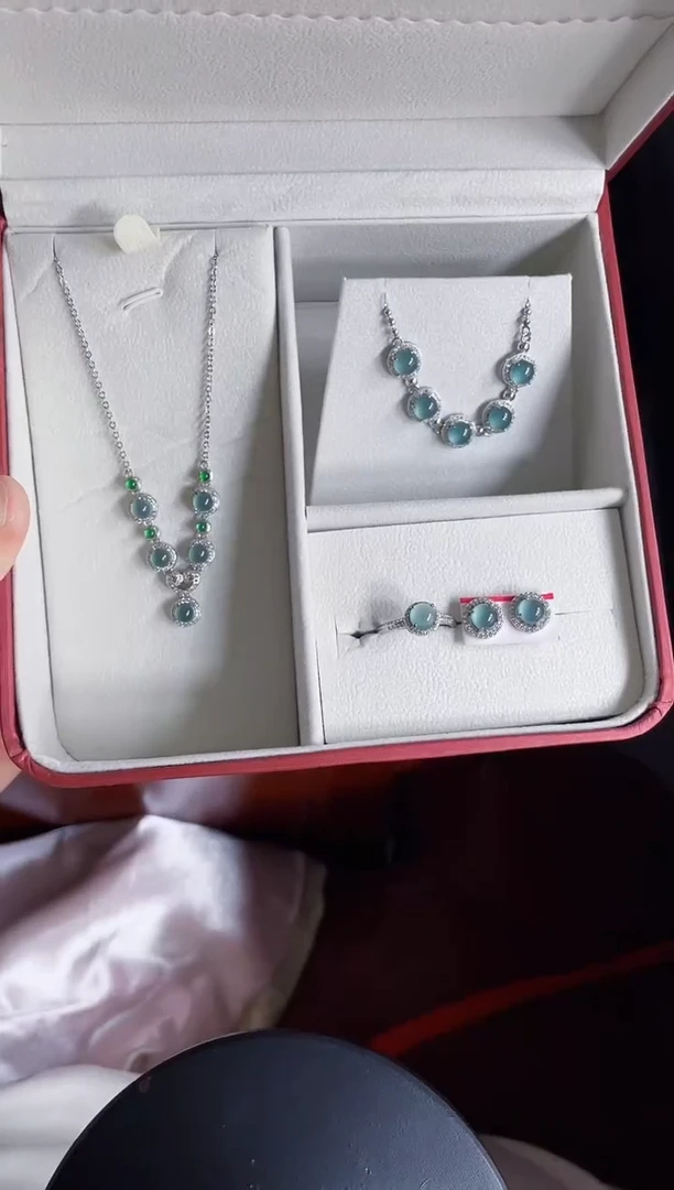 颈饰银S925镶嵌翡翠435