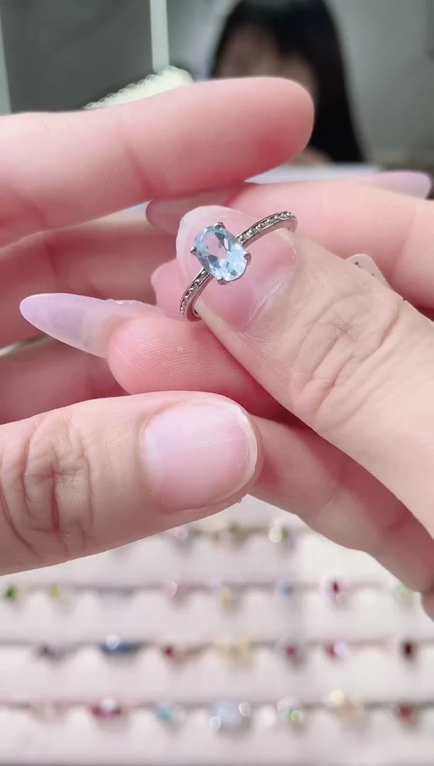 【闪购商品】托帕石戒指银S925镶嵌4-63