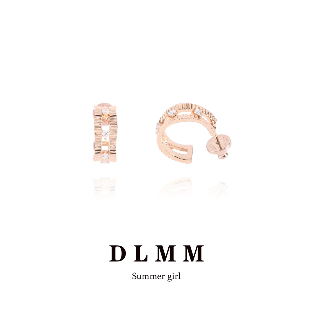 铜合金合成锆石耳饰 耳环耳饰饰品C型不规则齿轮耳环D048