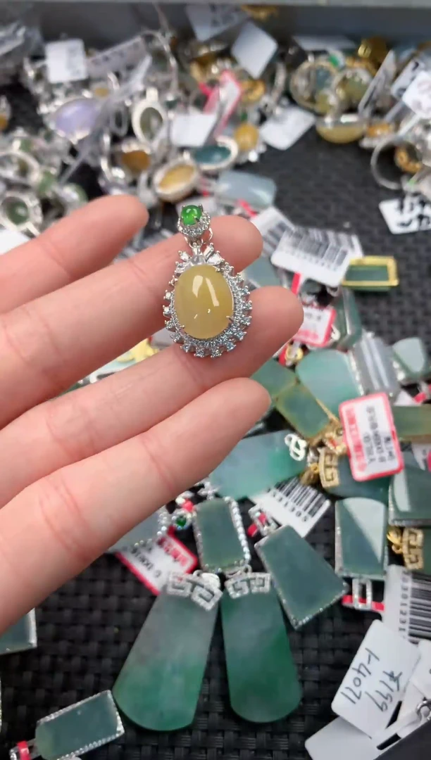 银S925镶嵌戒指翡翠666   8