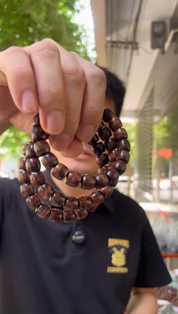 黄花梨/降香黄檀海南黄花梨紫油梨1.0直切珠手串（128）