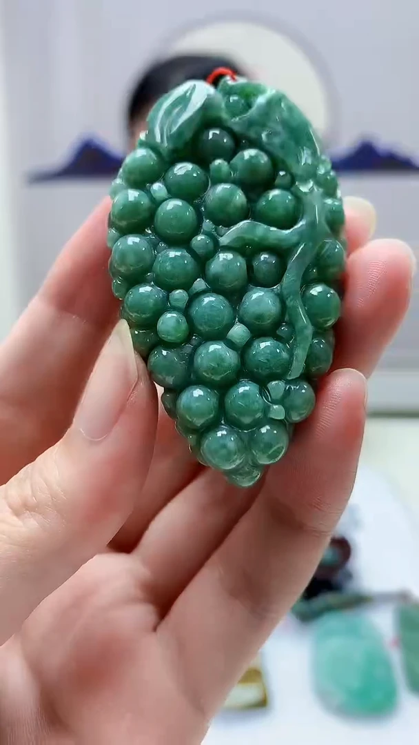 定制翡翠未镶嵌4852zm-毛货挂件葡萄23
