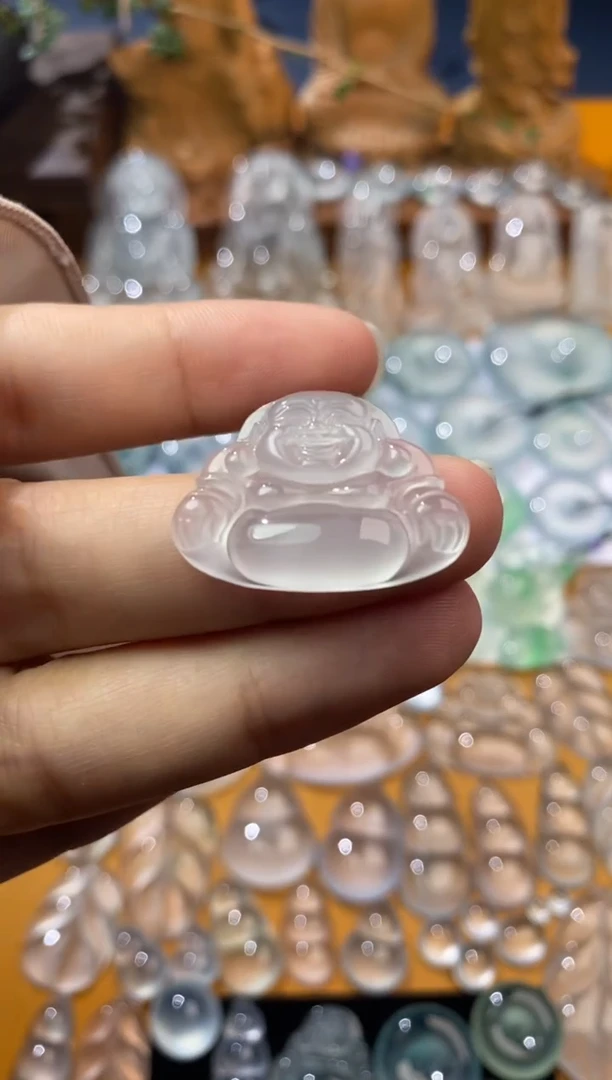 【闪购商品】定制翡翠未镶嵌佛公18.7*26.3*4.6