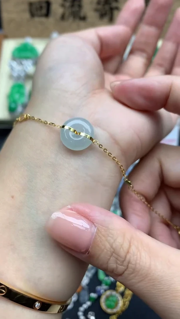 【闪购商品】翡翠手串18K金镶嵌257-中国好珍宝