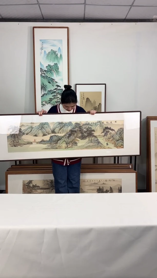 国画手绘*林岳吟游*52*172cm