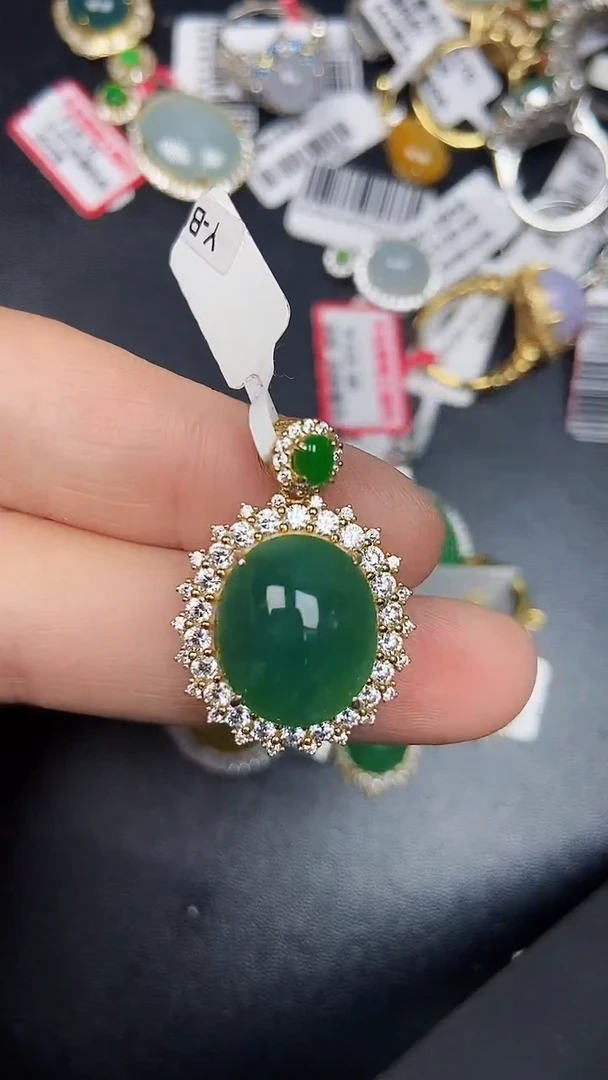 银S925镶嵌戒指翡翠3530